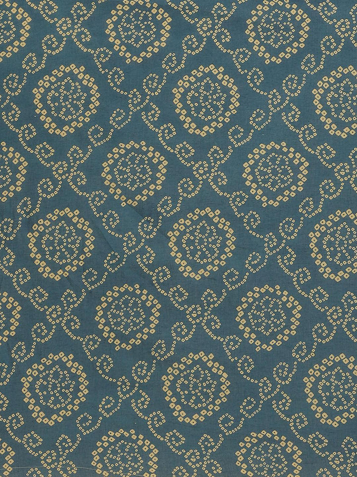 Blue Printed Cotton Saree