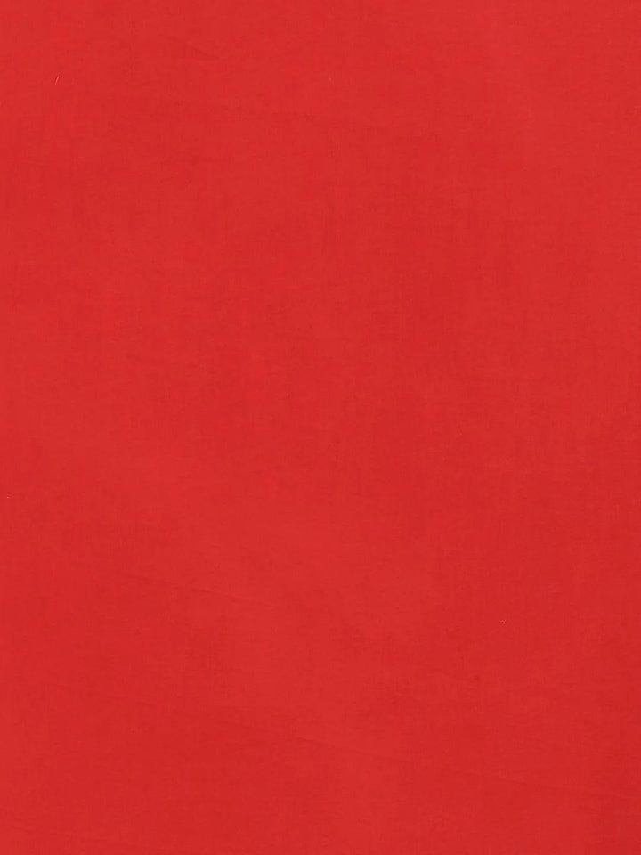 Red Printed Cotton Saree