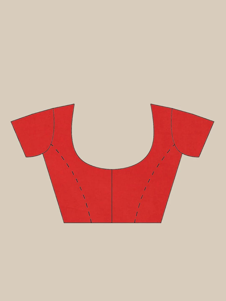 Red Printed Cotton Saree