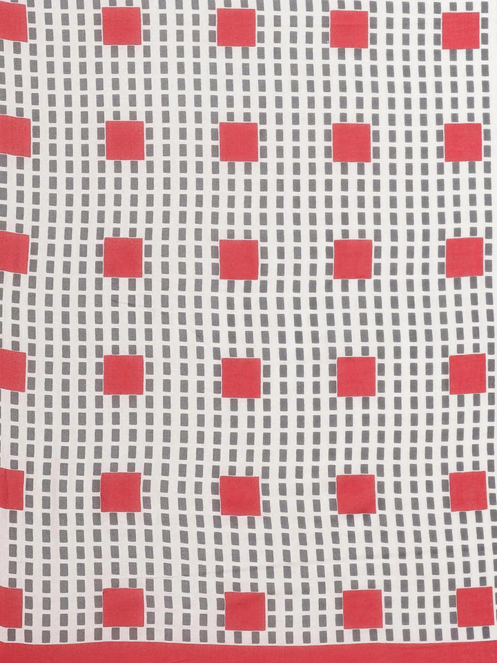 Pink Printed Cotton Saree