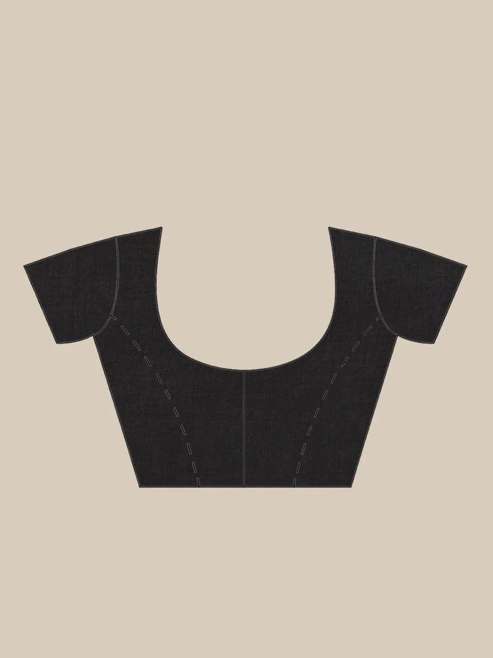 Black Printed Cotton Saree