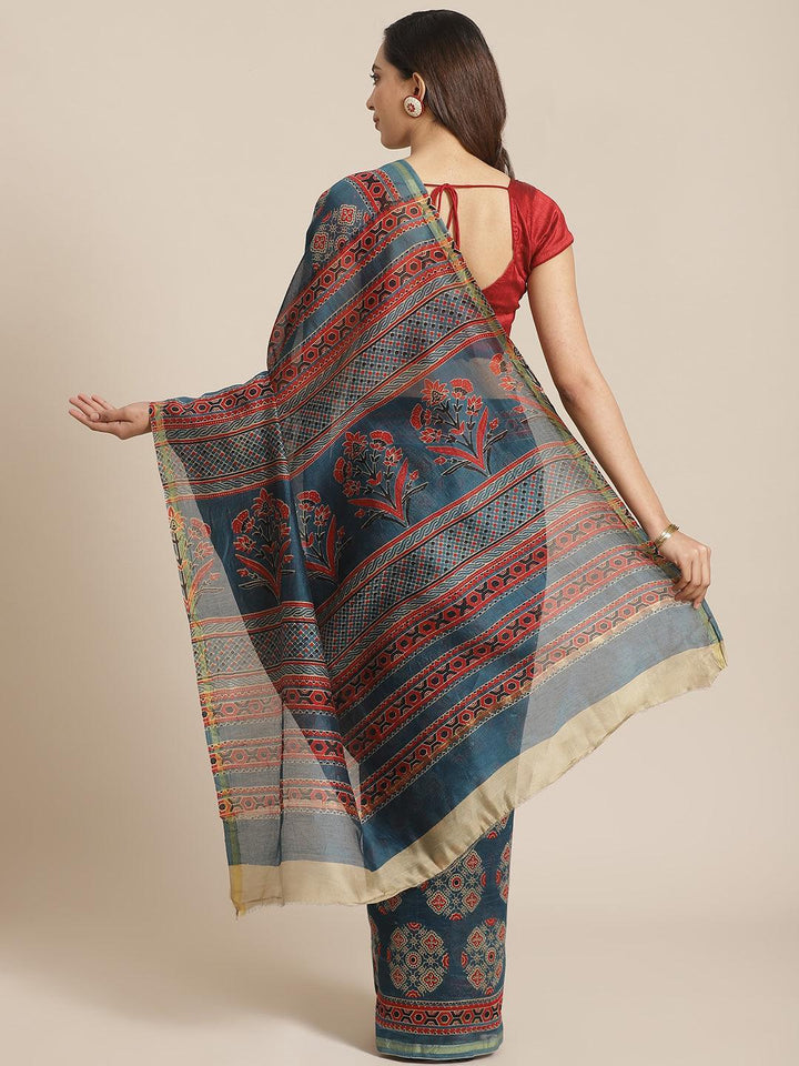 Multicoloured Chanderi Silk Saree