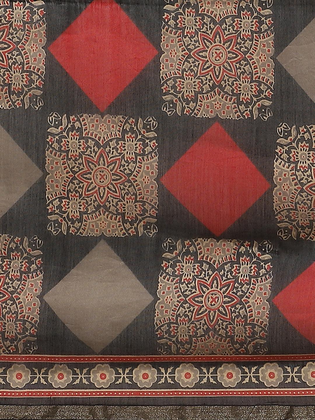 Multicoloured Chanderi Silk Saree - ShopLibas