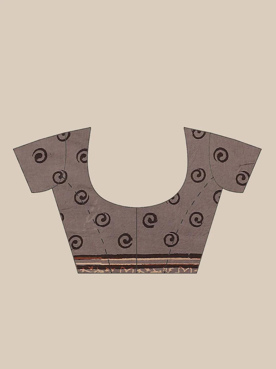 Black Printed Cotton Saree - ShopLibas