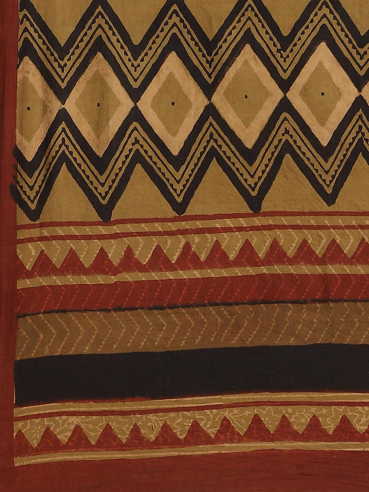 Black Printed Cotton Saree