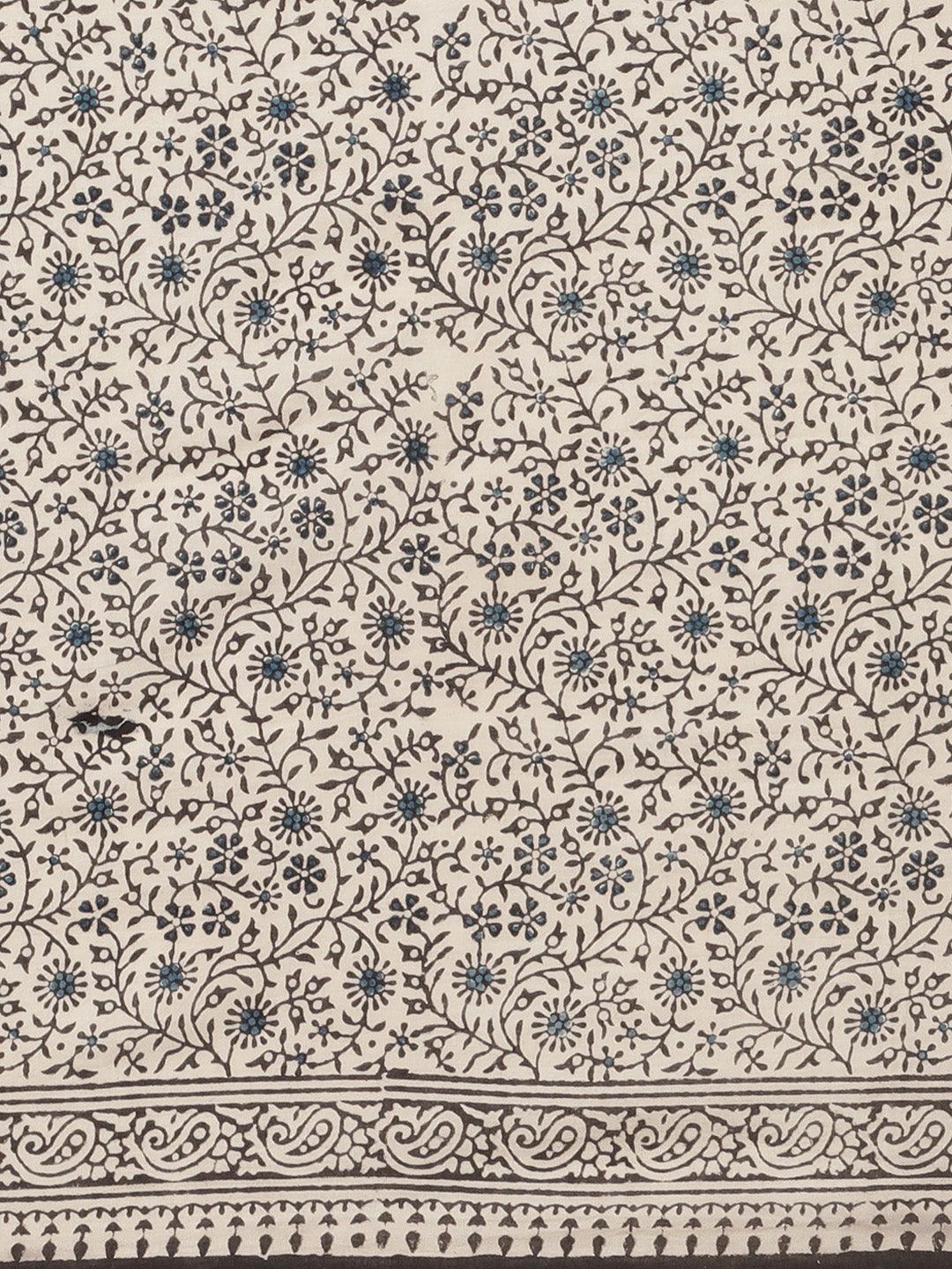 Multicoloured Printed Cotton Saree - ShopLibas