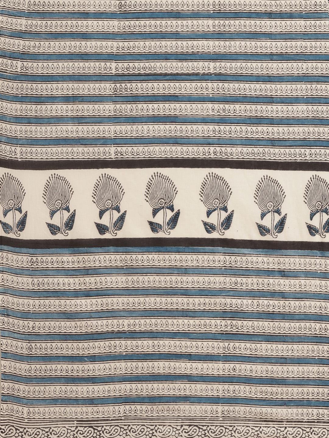 Multicoloured Printed Cotton Saree - ShopLibas