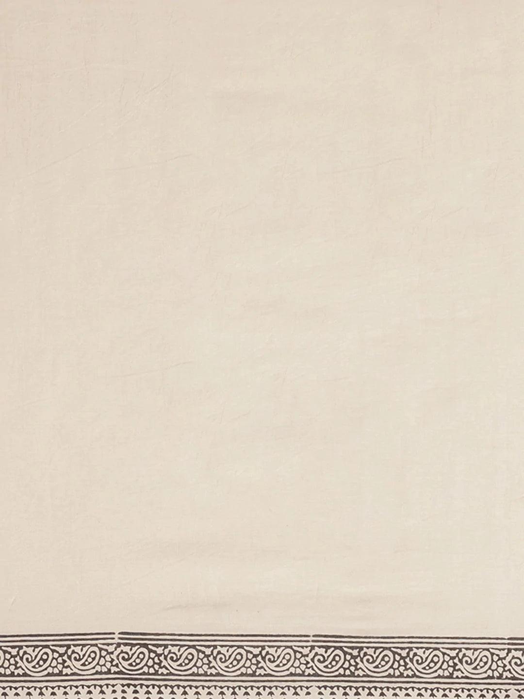 Multicoloured Printed Cotton Saree - ShopLibas