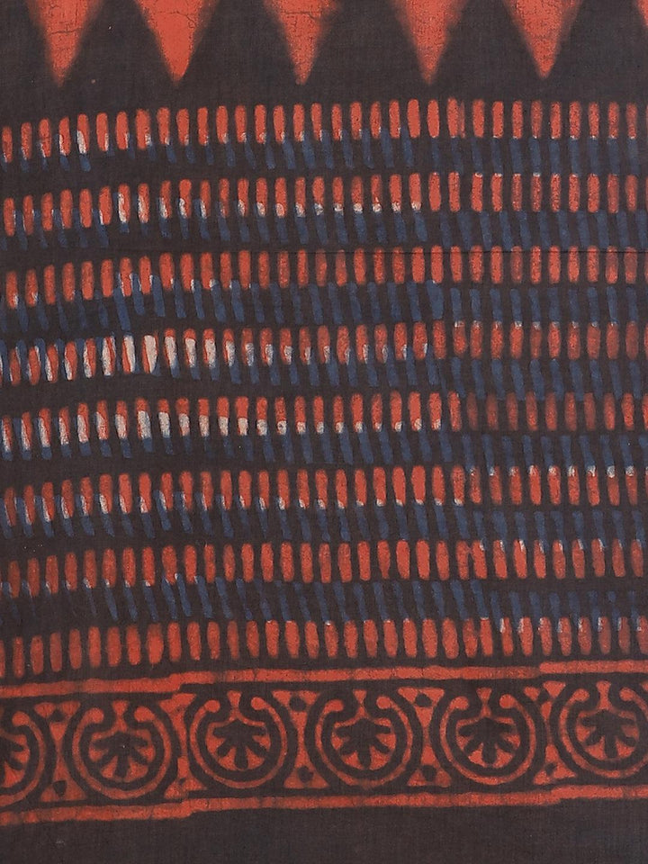 Multicoloured Printed Cotton Saree