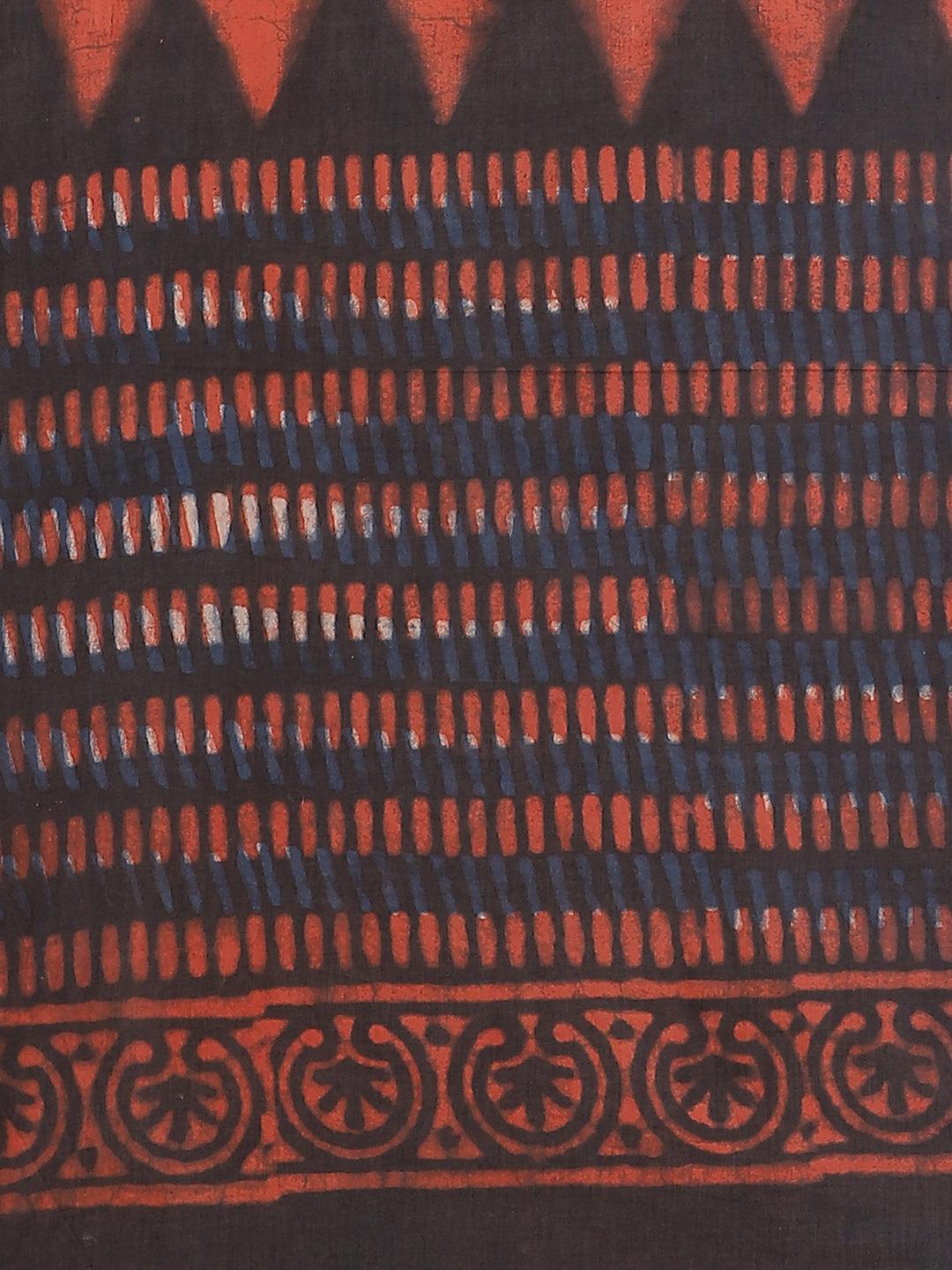 Multicoloured Printed Cotton Saree - ShopLibas