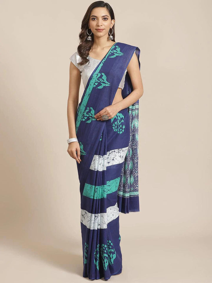 Multicoloured Printed Cotton Saree