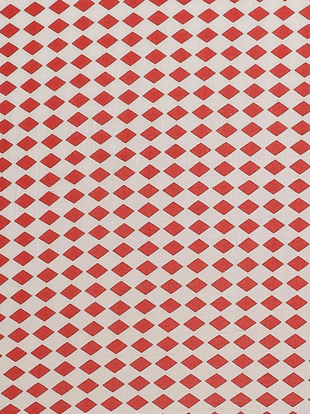 Blue Printed Cotton Saree - ShopLibas