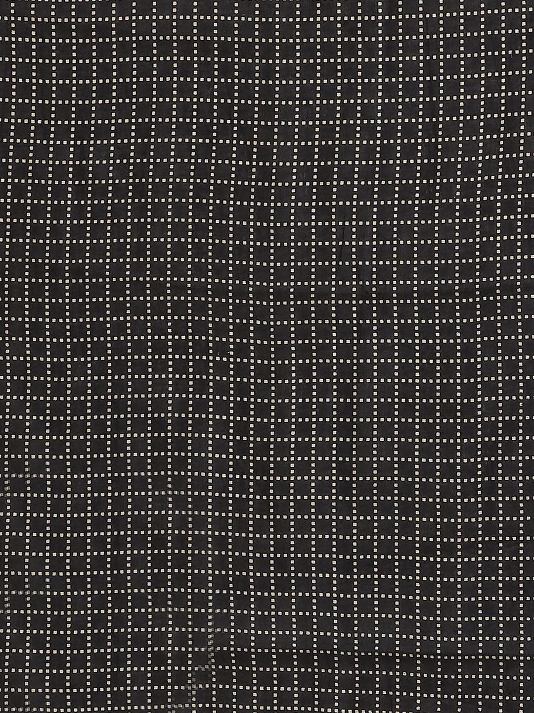 Off White Printed Cotton Saree - ShopLibas