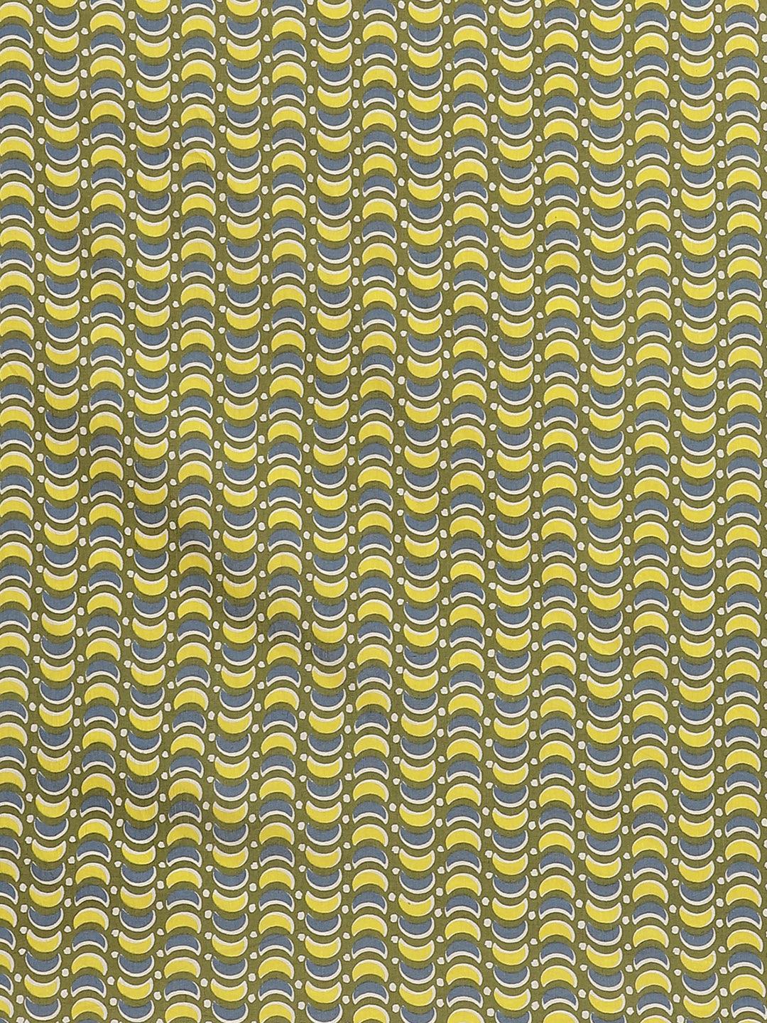 Yellow Printed Cotton Saree - ShopLibas