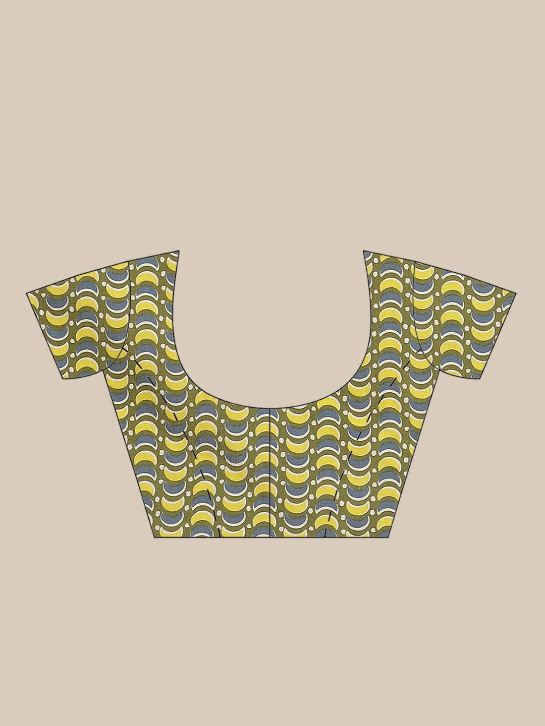 Yellow Printed Cotton Saree - ShopLibas