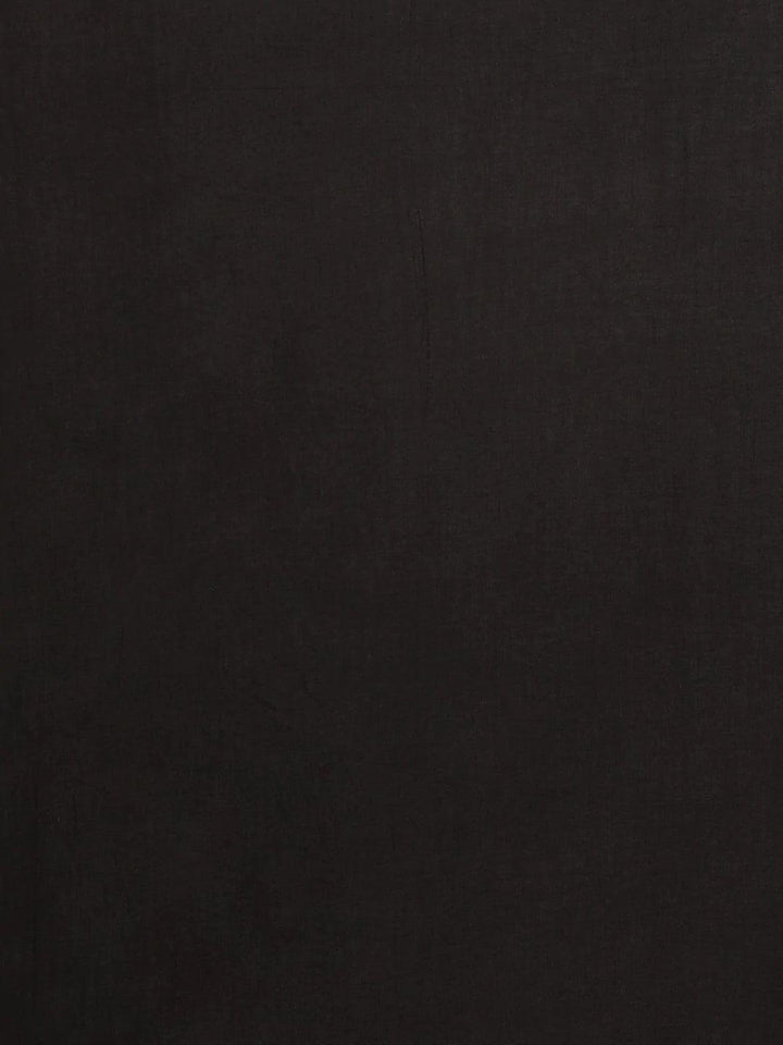 Black Printed Cotton Saree