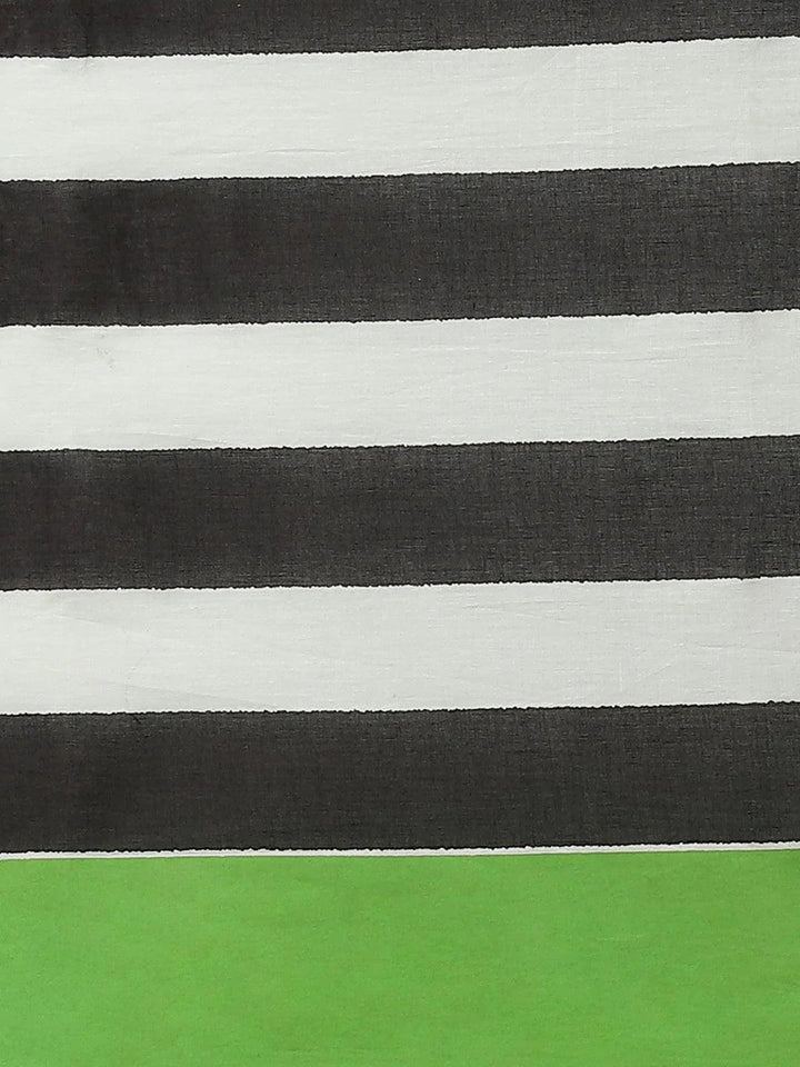 Black Printed Cotton Saree