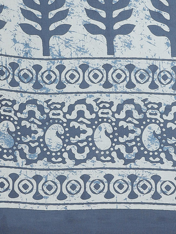 Blue Printed Cotton Saree