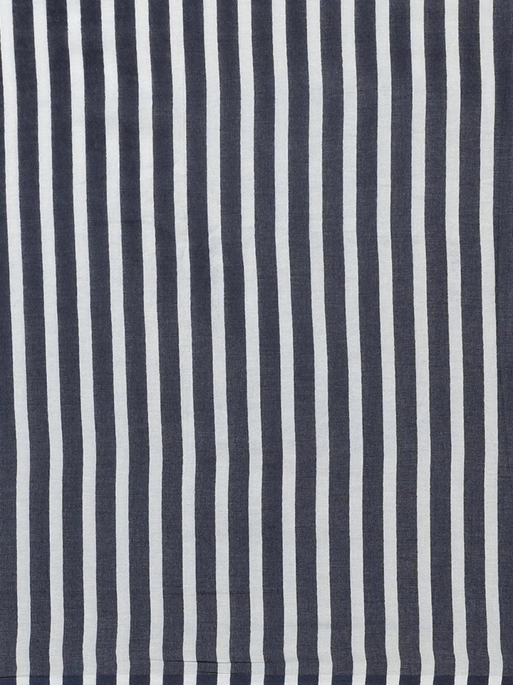 Blue Printed Cotton Saree