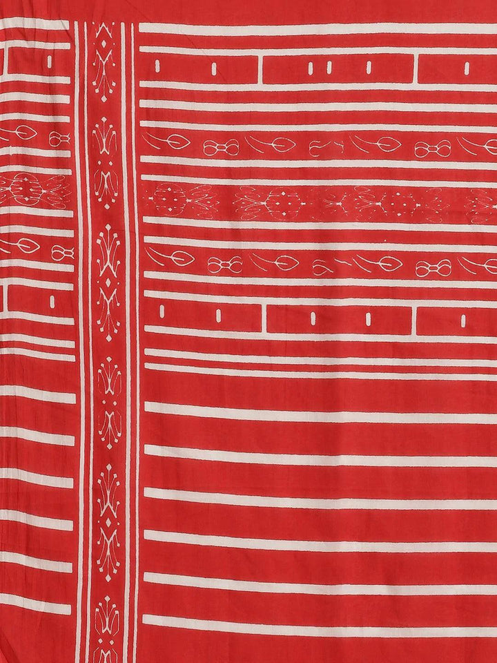 Blue Printed Cotton Saree