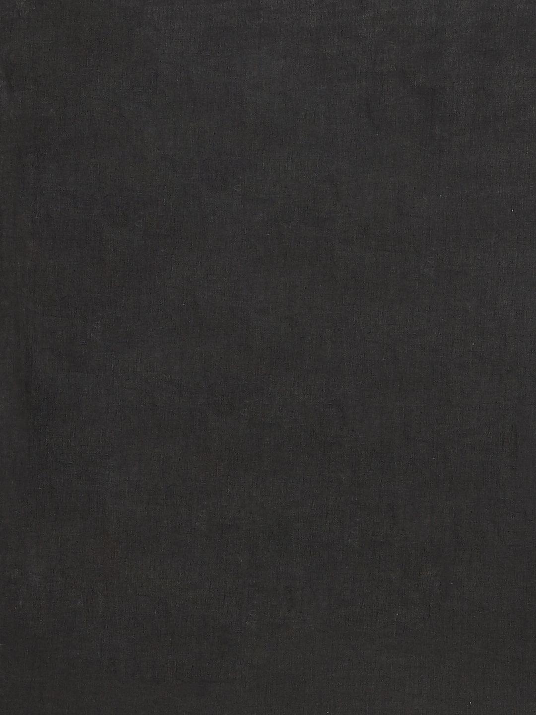 White Printed Cotton Saree - ShopLibas