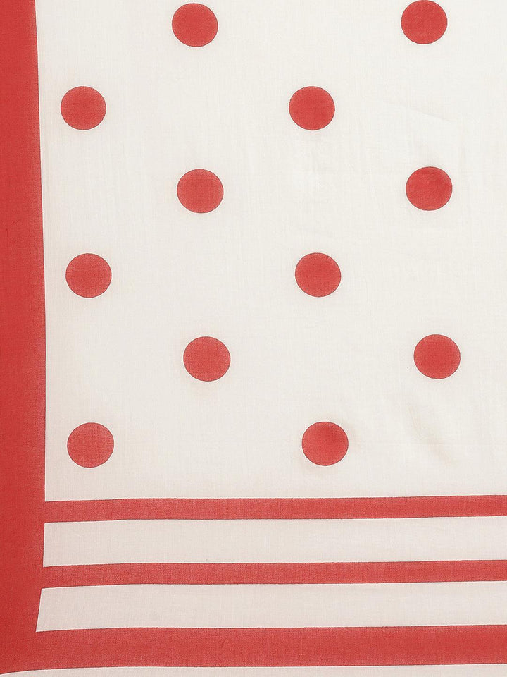 White Printed Cotton Saree