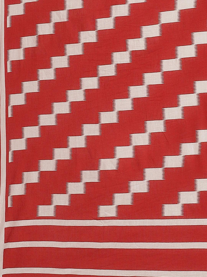 Grey Printed Cotton Saree