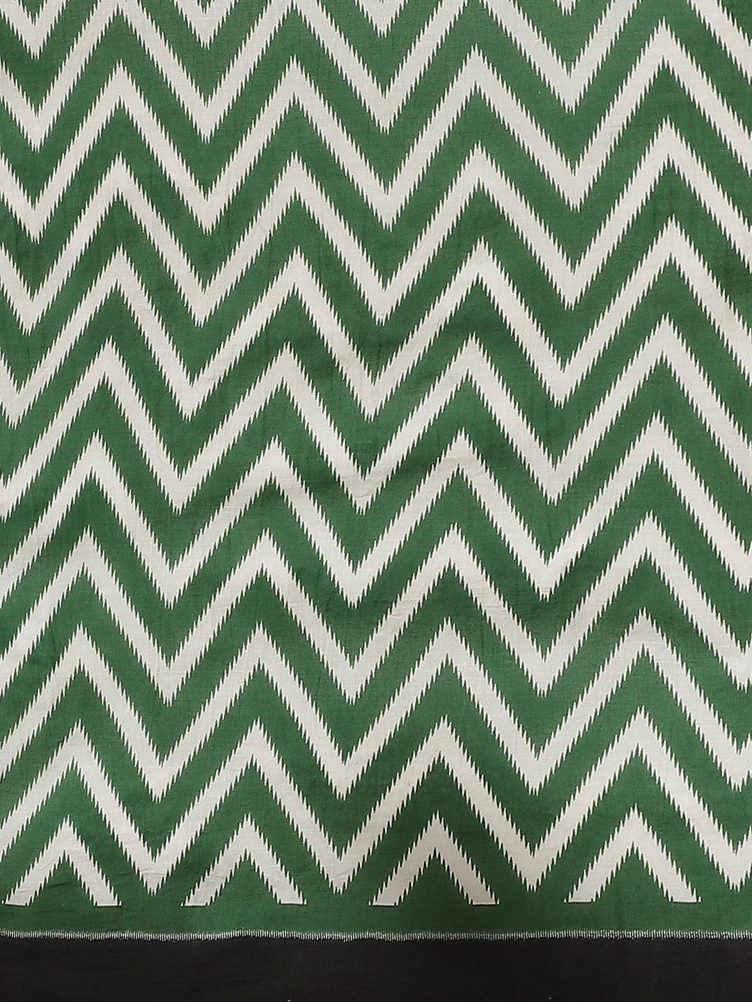 Grey Printed Cotton Saree - ShopLibas