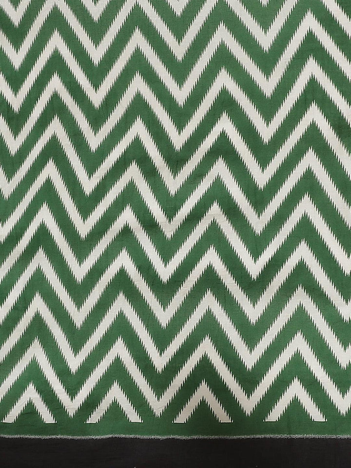 Grey Printed Cotton Saree