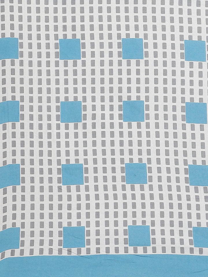 Blue Printed Cotton Saree