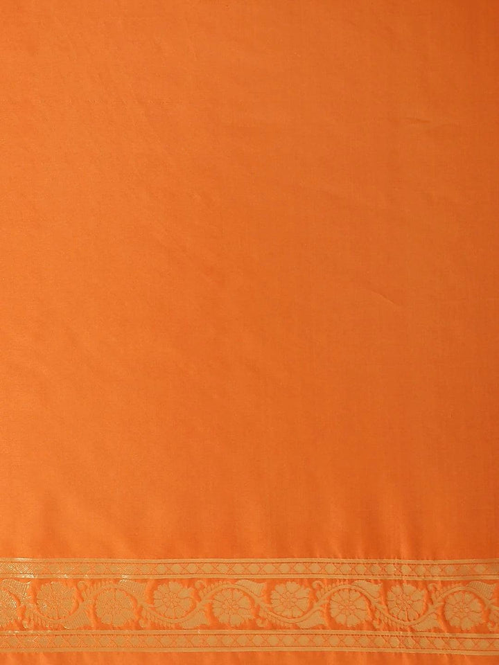 Orange Woven Design Silk Saree