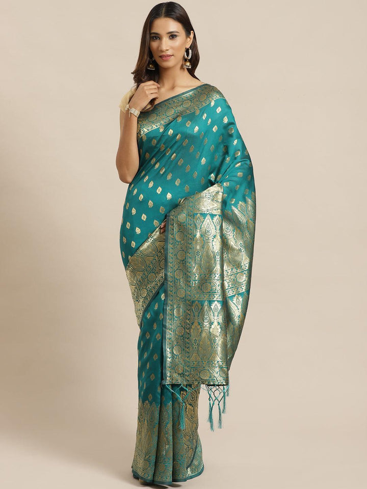 Blue Woven Design Silk Saree