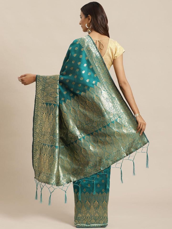 Blue Woven Design Silk Saree