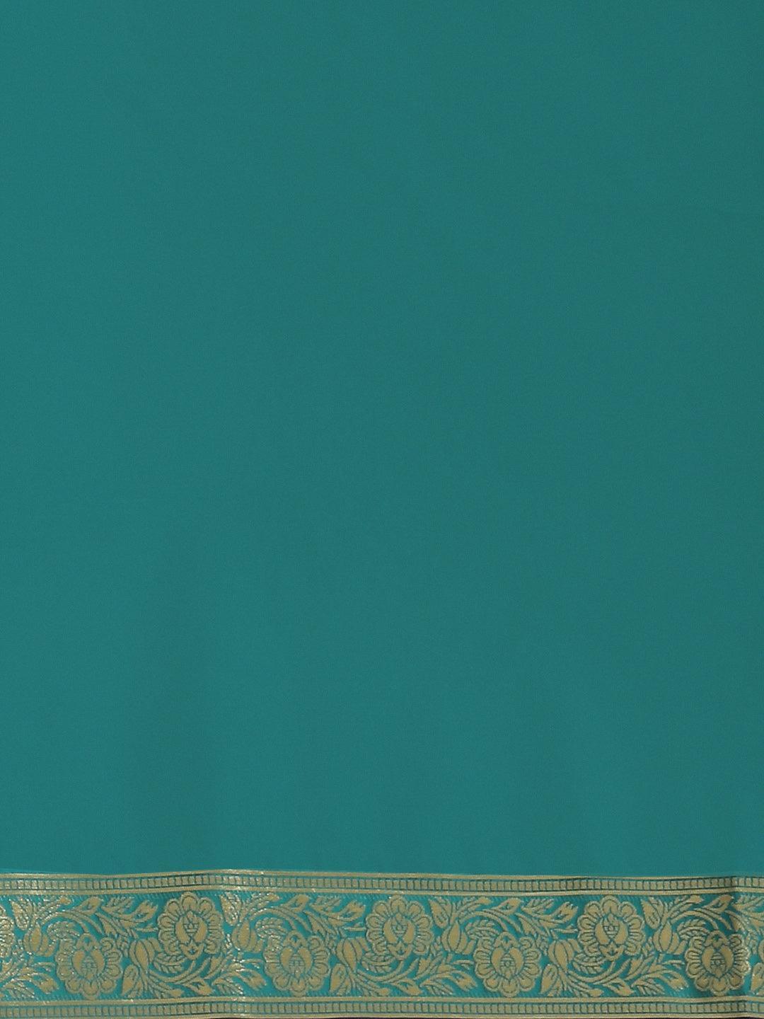 Blue Woven Design Silk Saree - ShopLibas