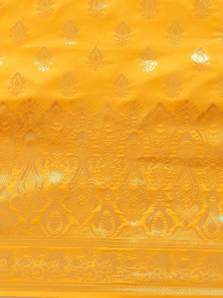 Yellow Woven Design Silk Saree