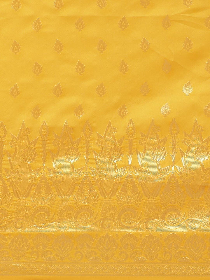 Yellow Woven Design Silk Saree
