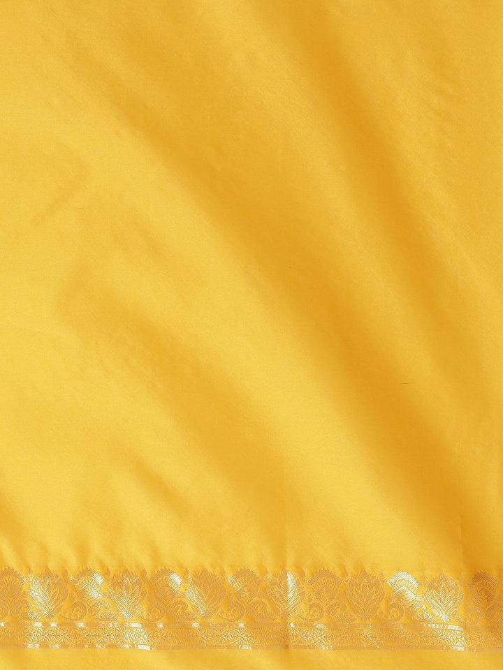 Yellow Woven Design Silk Saree