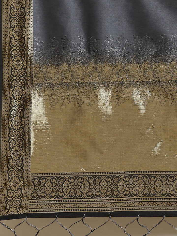 Grey Woven Design Silk Saree
