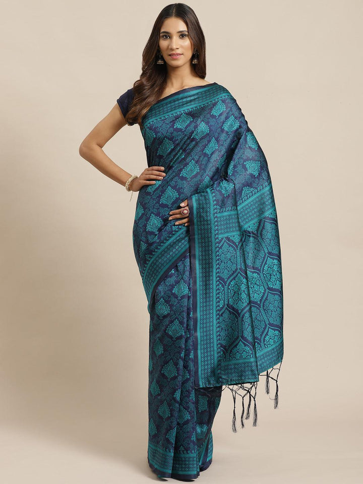 Blue Woven Design Silk Saree