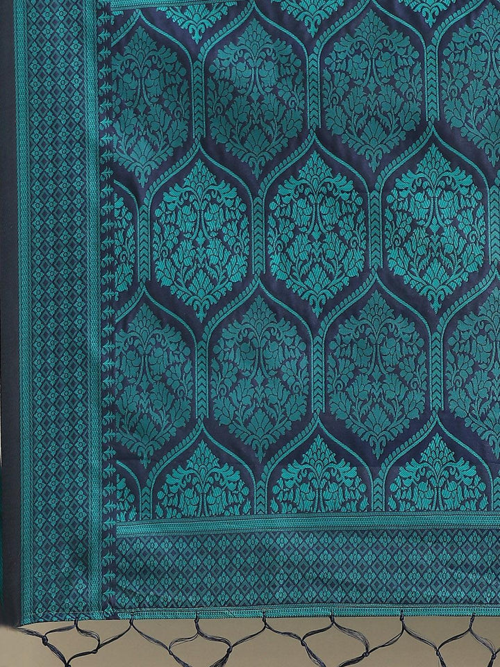Blue Woven Design Silk Saree