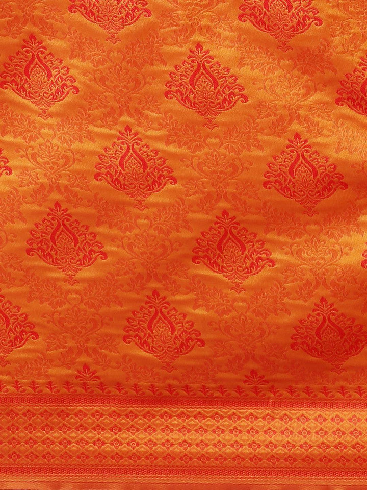 Orange Woven Design Silk Saree