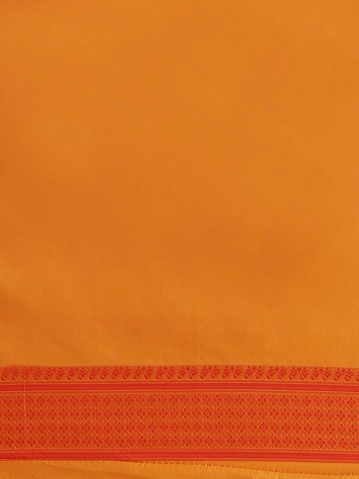 Orange Woven Design Silk Saree