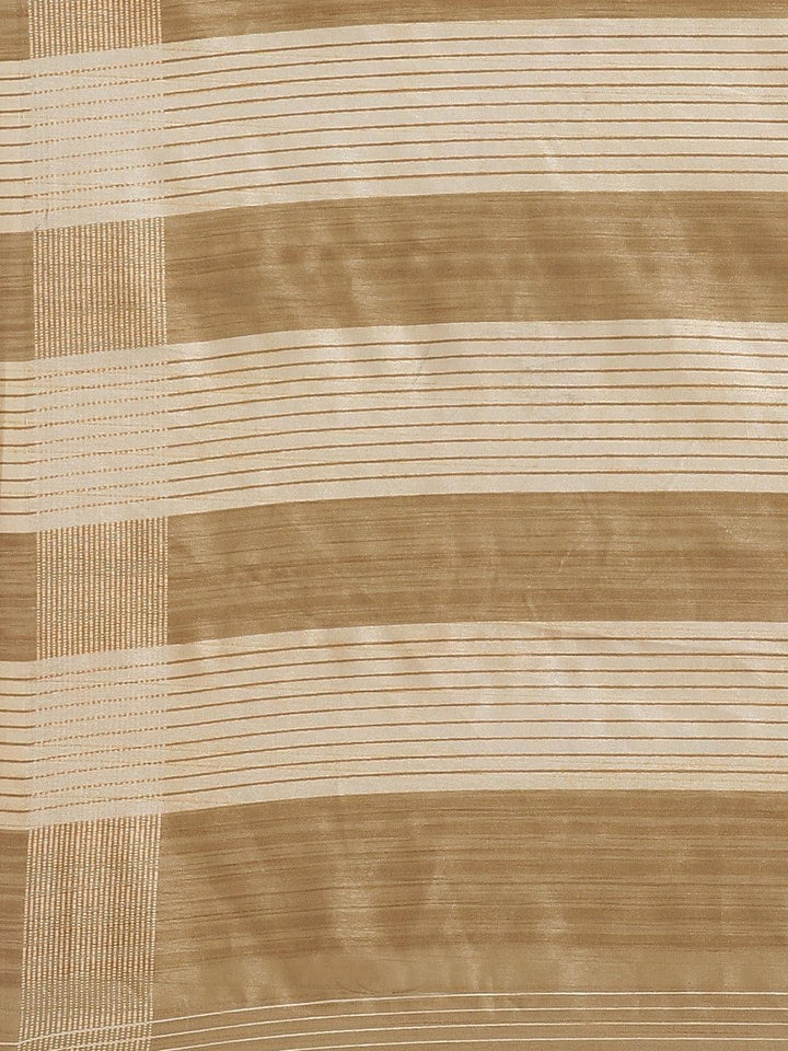 Beige Printed Silk Saree