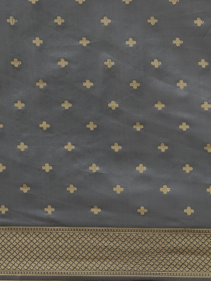 Grey Woven Design Silk Saree