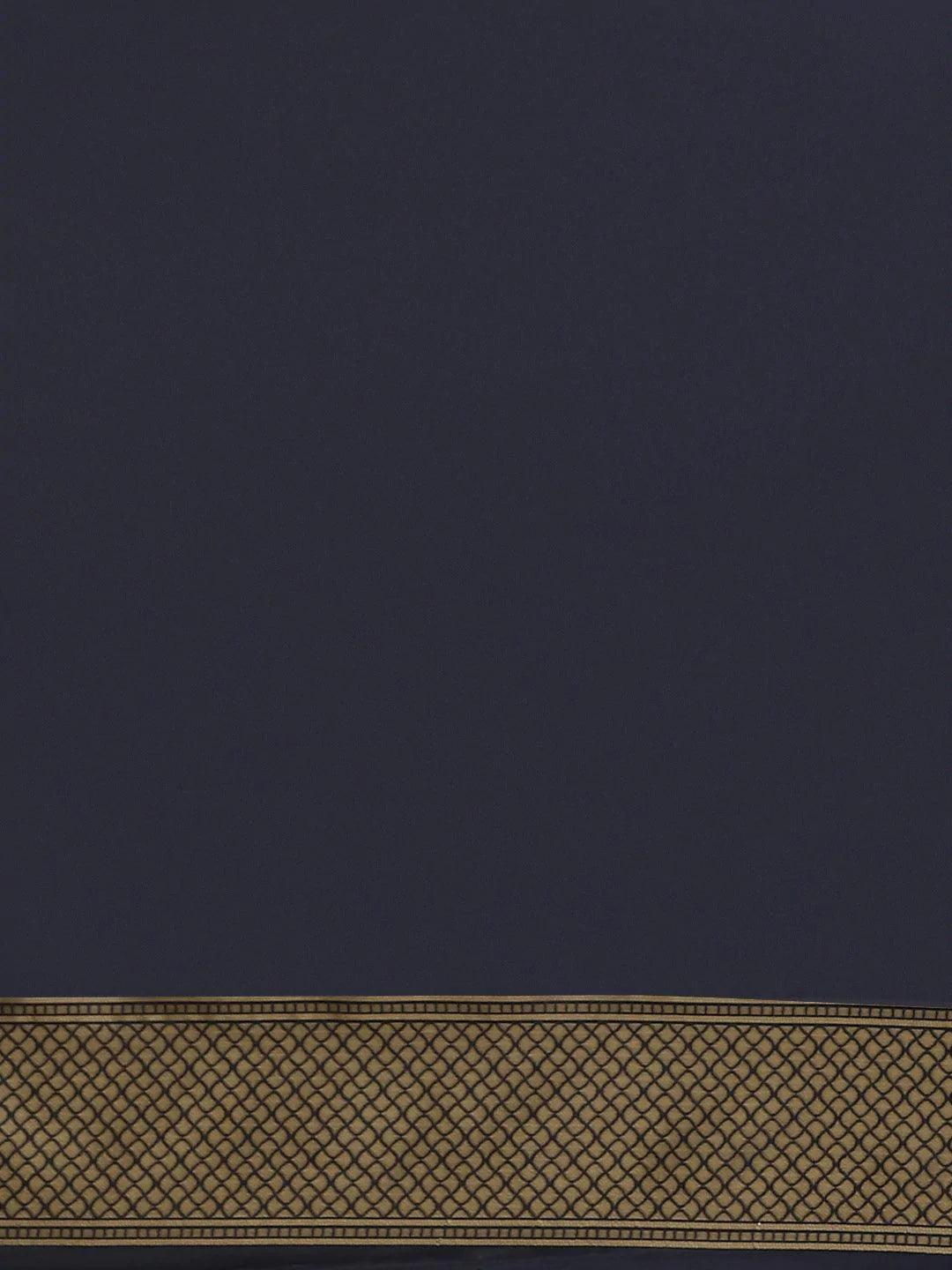 Blue Woven Design Silk Saree - ShopLibas