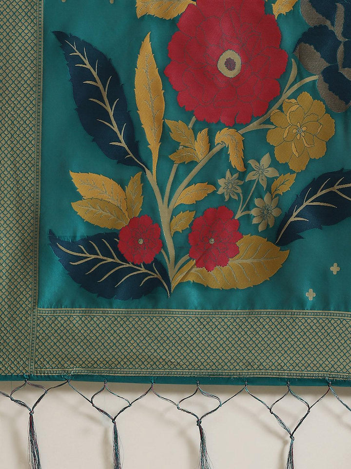 Blue Woven Design Silk Saree