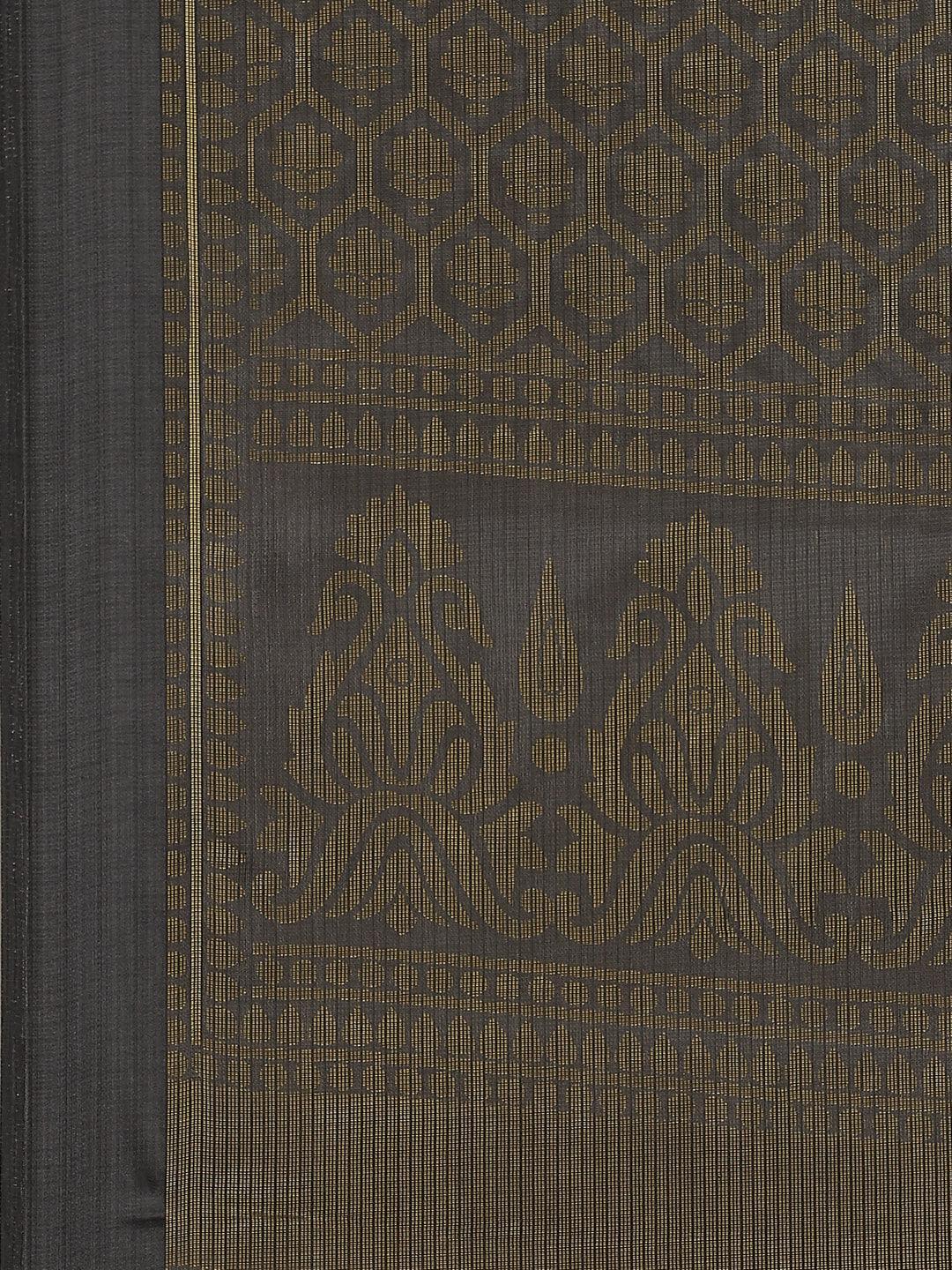 Grey Woven Design Brocade Saree - ShopLibas