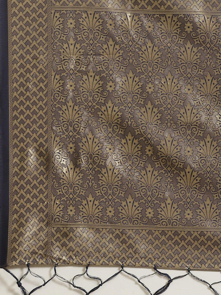 Blue Woven Design Silk Saree