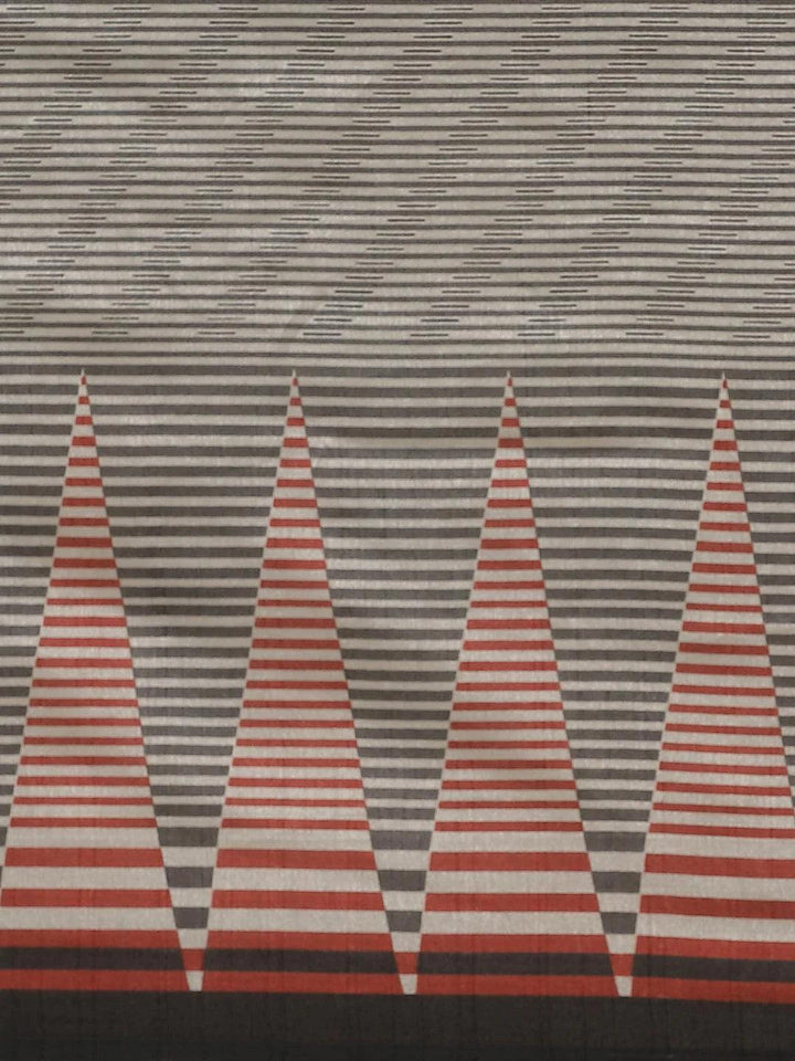 Black Striped Silk Blend Saree