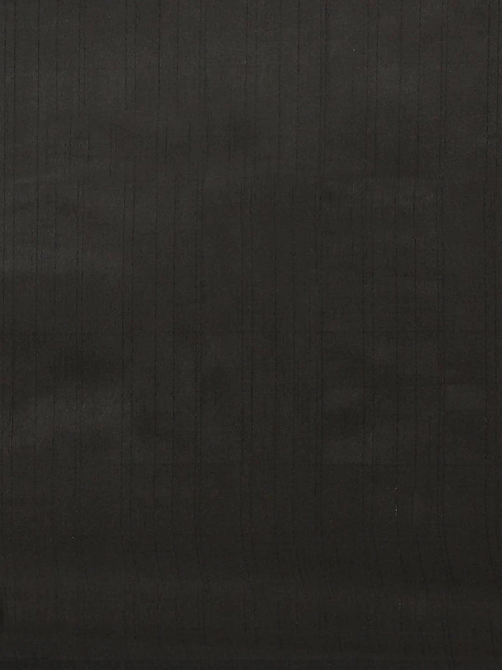 Black Striped Silk Blend Saree